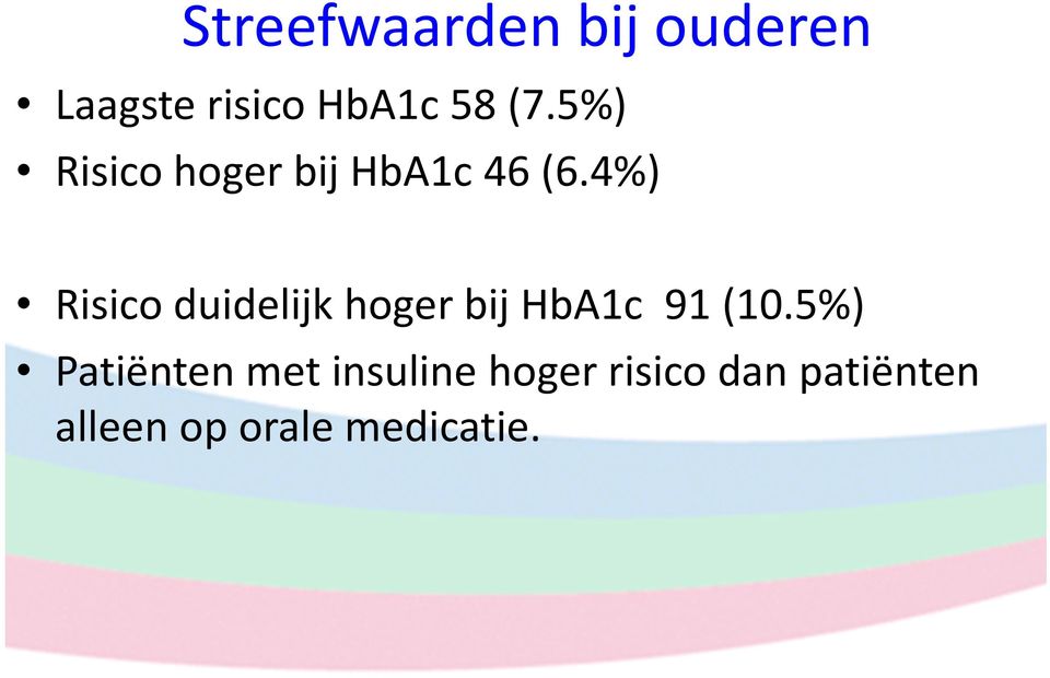 4%) Risico duidelijk hoger bij HbA1c 91 (10.