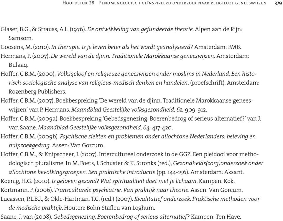Hoffer, C.B.M. (2000). Volksgeloof en religieuze geneeswijzen onder moslims in Nederland. Een historisch-sociologische analyse van religieus-medisch denken en handelen. (proefschrift).