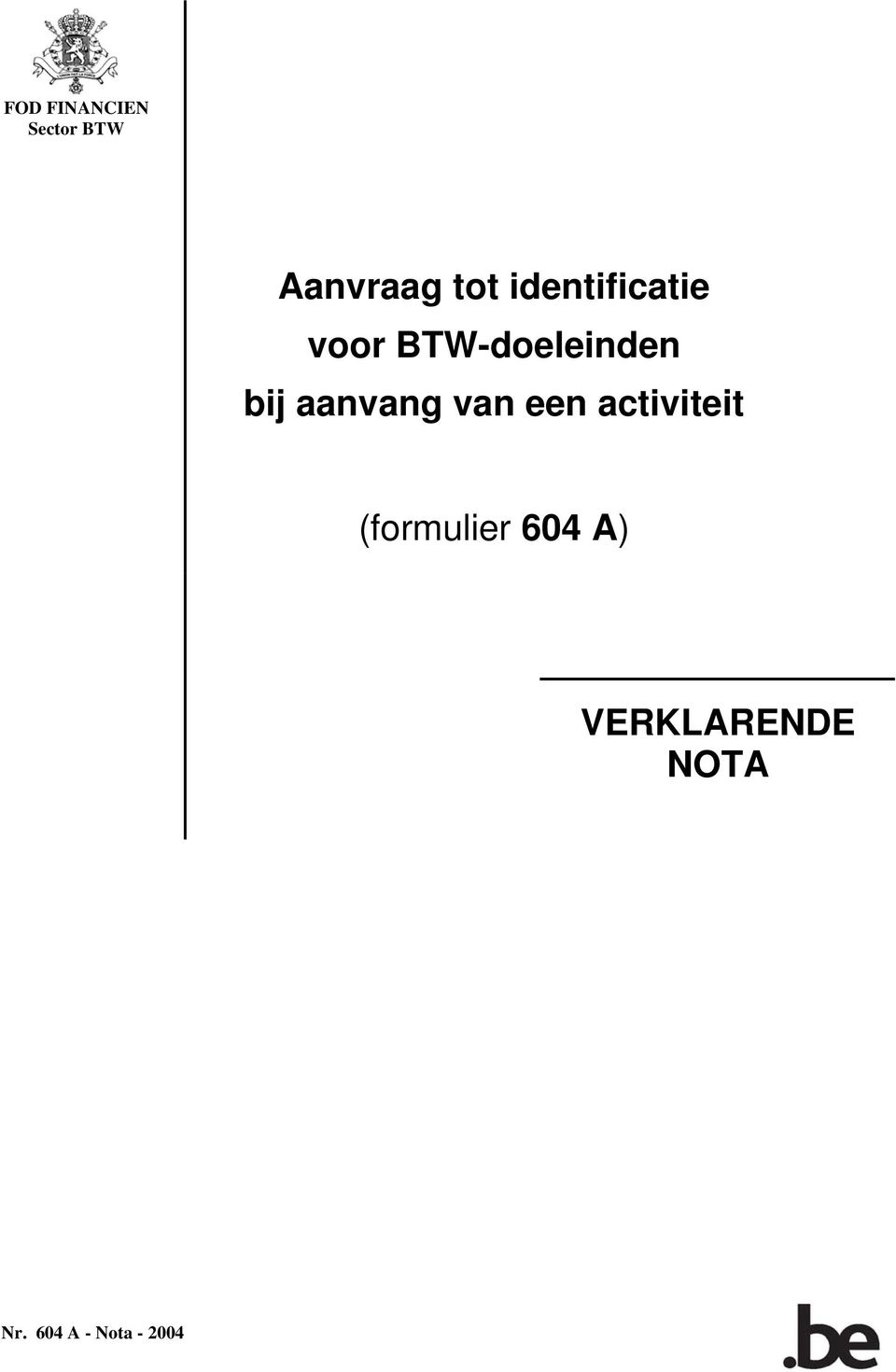 aanvang van een activiteit (formulier