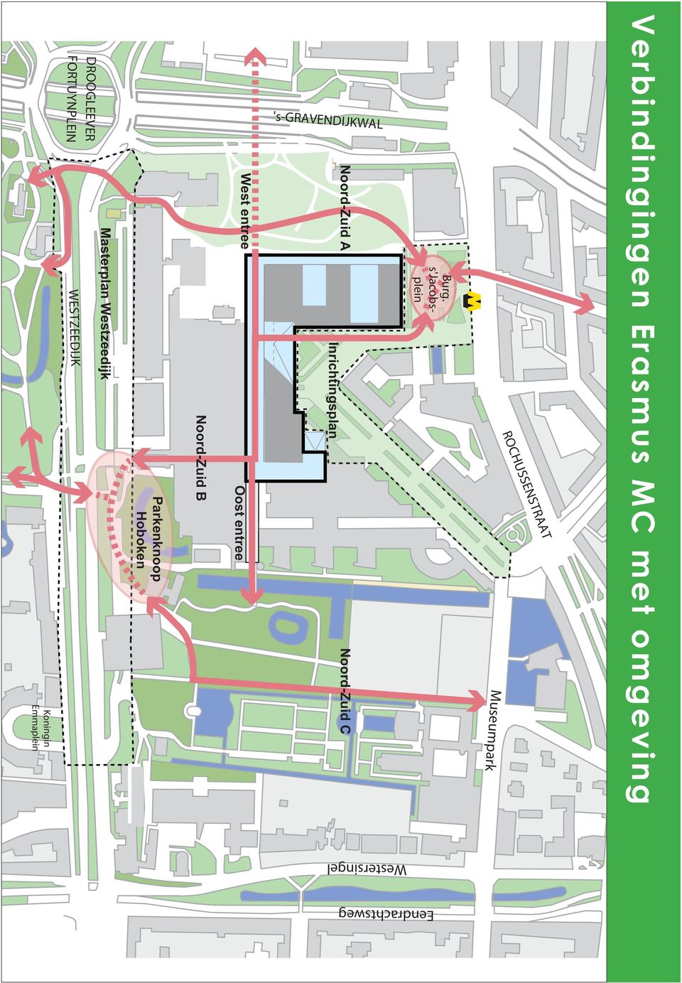 Museumpark ROCHUSSENSTRAAT Verbindingingen Erasmus MC met omgeving