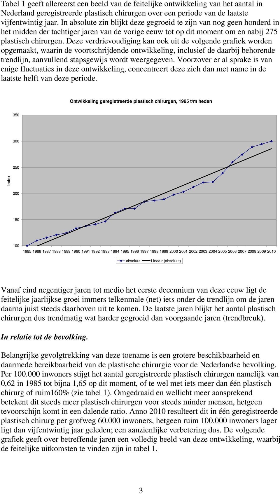 Deze verdrievoudiging kan ook uit de volgende grafiek worden opgemaakt, waarin de voortschrijdende ontwikkeling, inclusief de daarbij behorende trendlijn, aanvullend stapsgewijs wordt weergegeven.