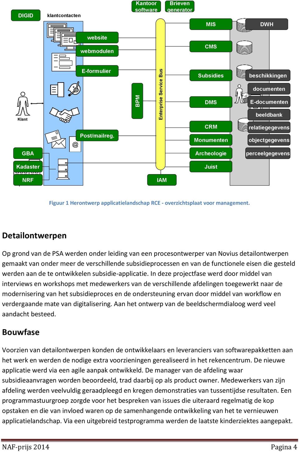 Detailontwerpen Op grond van de PSA werden onder leiding van een procesontwerper van Novius detailontwerpen gemaakt van onder meer de verschillende subsidieprocessen en van de functionele eisen die