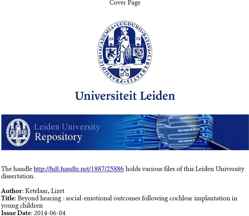 net/1887/25886 holds various files of this Leiden University