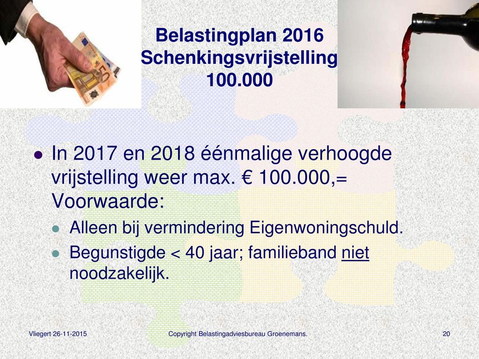 000,= Voorwaarde: Alleen bij vermindering Eigenwoningschuld.