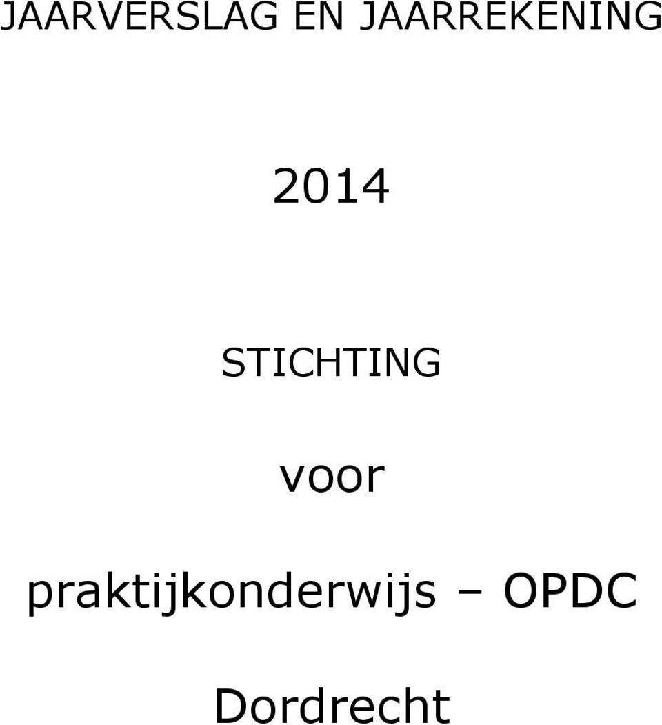 STICHTING voor