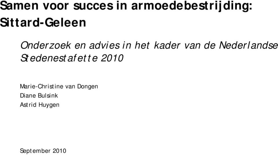 van de Nederlandse Stedenestafette 2010