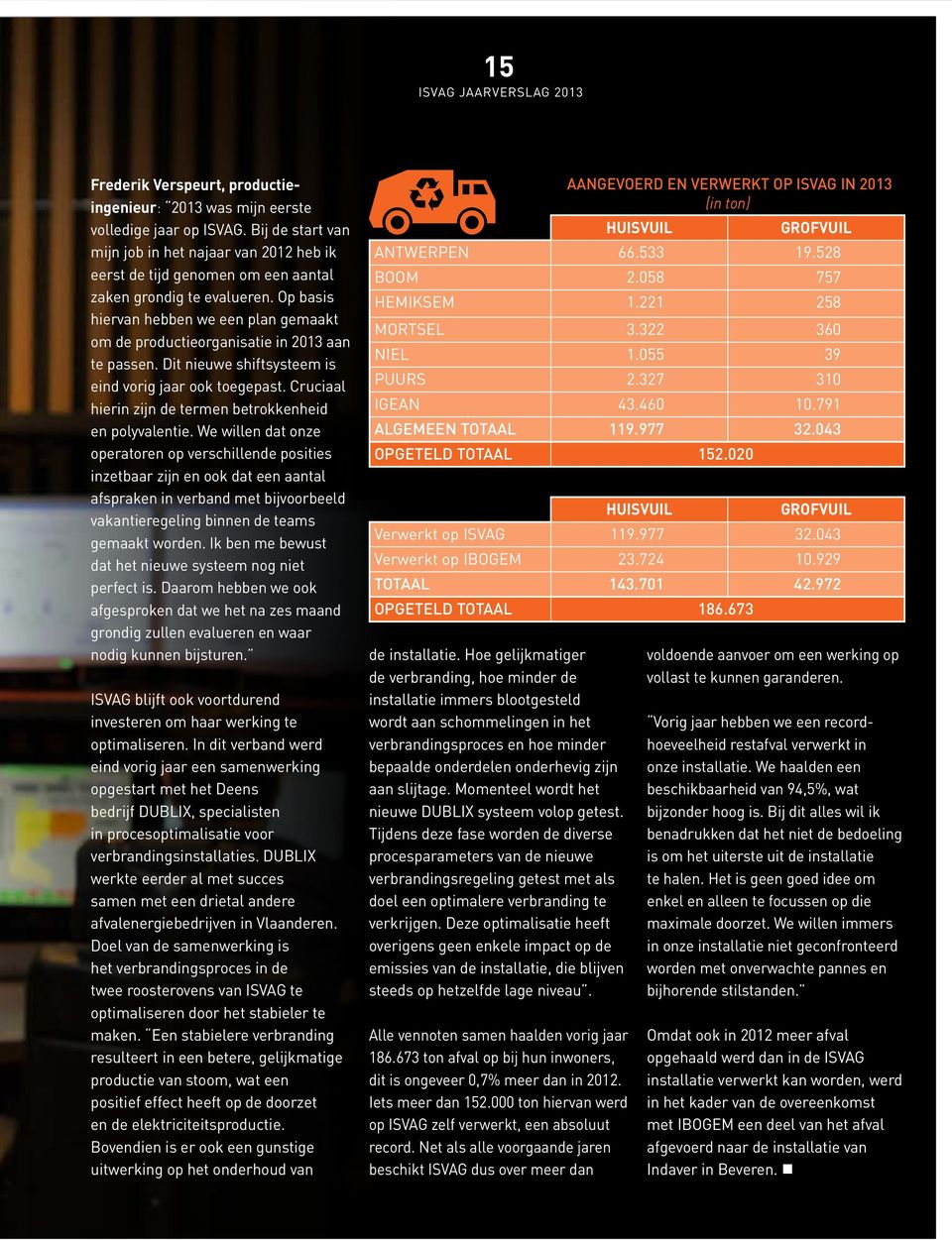 Op basis hiervan hebben we een plan gemaakt om de productieorganisatie in 2013 aan te passen. Dit nieuwe shiftsysteem is eind vorig jaar ook toegepast.