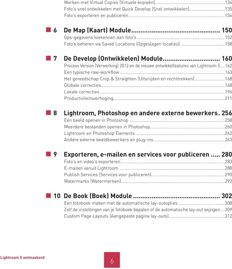 .. 160 Process Version (Verwerking) 2012 en de nieuwe ontwikkelfeatures van Lightroom 5...162 Een typische raw-workflow...163 Het gereedschap Crop & Straighten (Uitsnijden en rechttrekken).