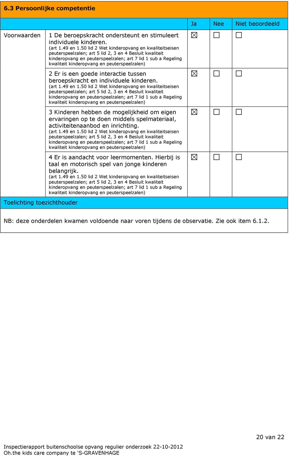 3 Kinderen hebben de mogelijkheid om eigen ervaringen op te doen middels spelmateriaal, activiteitenaanbod en inrichting.