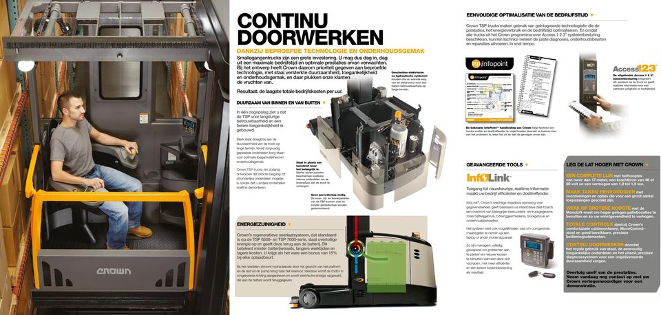 Bij het ontwerp heeft Crown daarom prioriteit gegeven aan beproefde technologie, met staal versterkte duurzaamheid, toegankelijkheid en onderhoudsgemak, en daar plukken onze klanten de vruchten van.