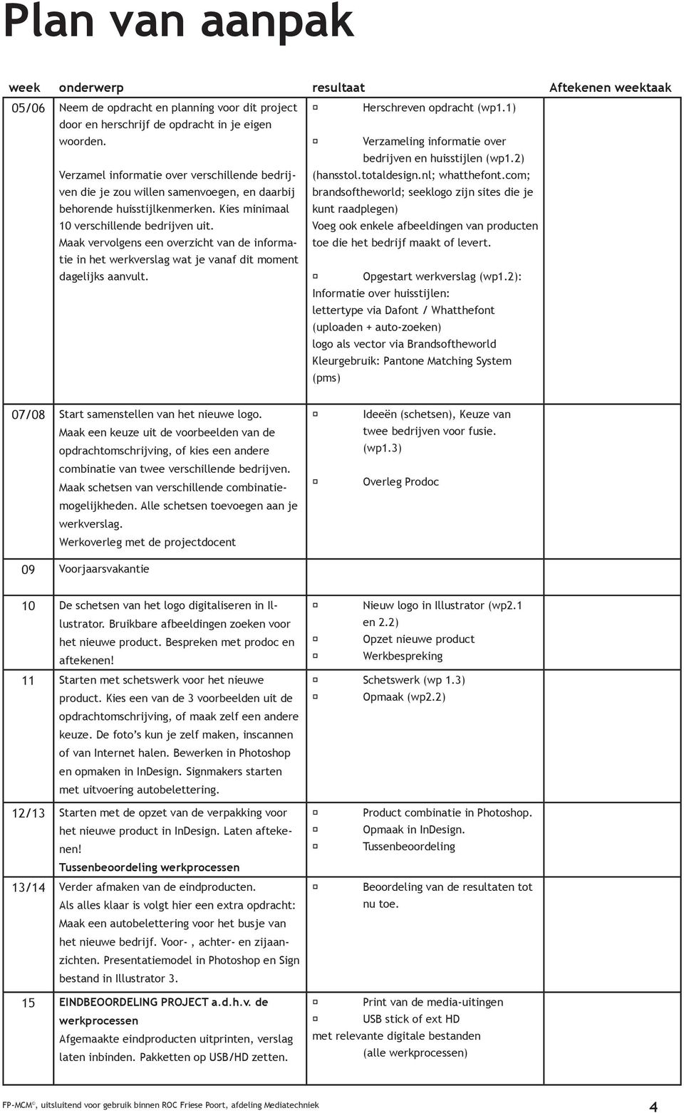 Maak vervolgens een overzicht van de informatie in het werkverslag wat je vanaf dit moment dagelijks aanvult. Herschreven opdracht (wp1.1) Verzameling informatie over bedrijven en huisstijlen (wp1.