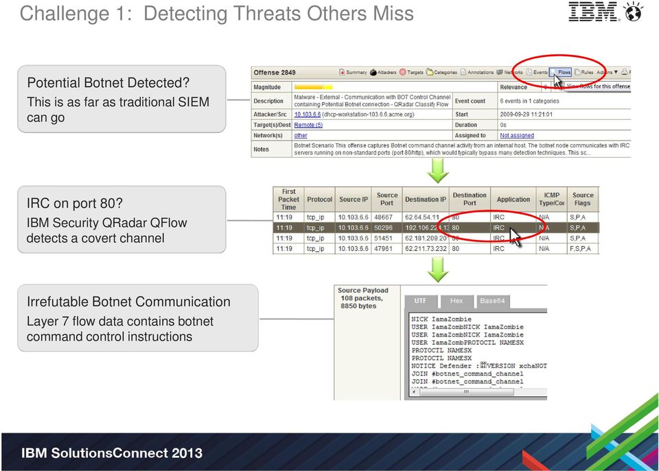 IBM Security QRadar QFlow detects a covert channel Irrefutable