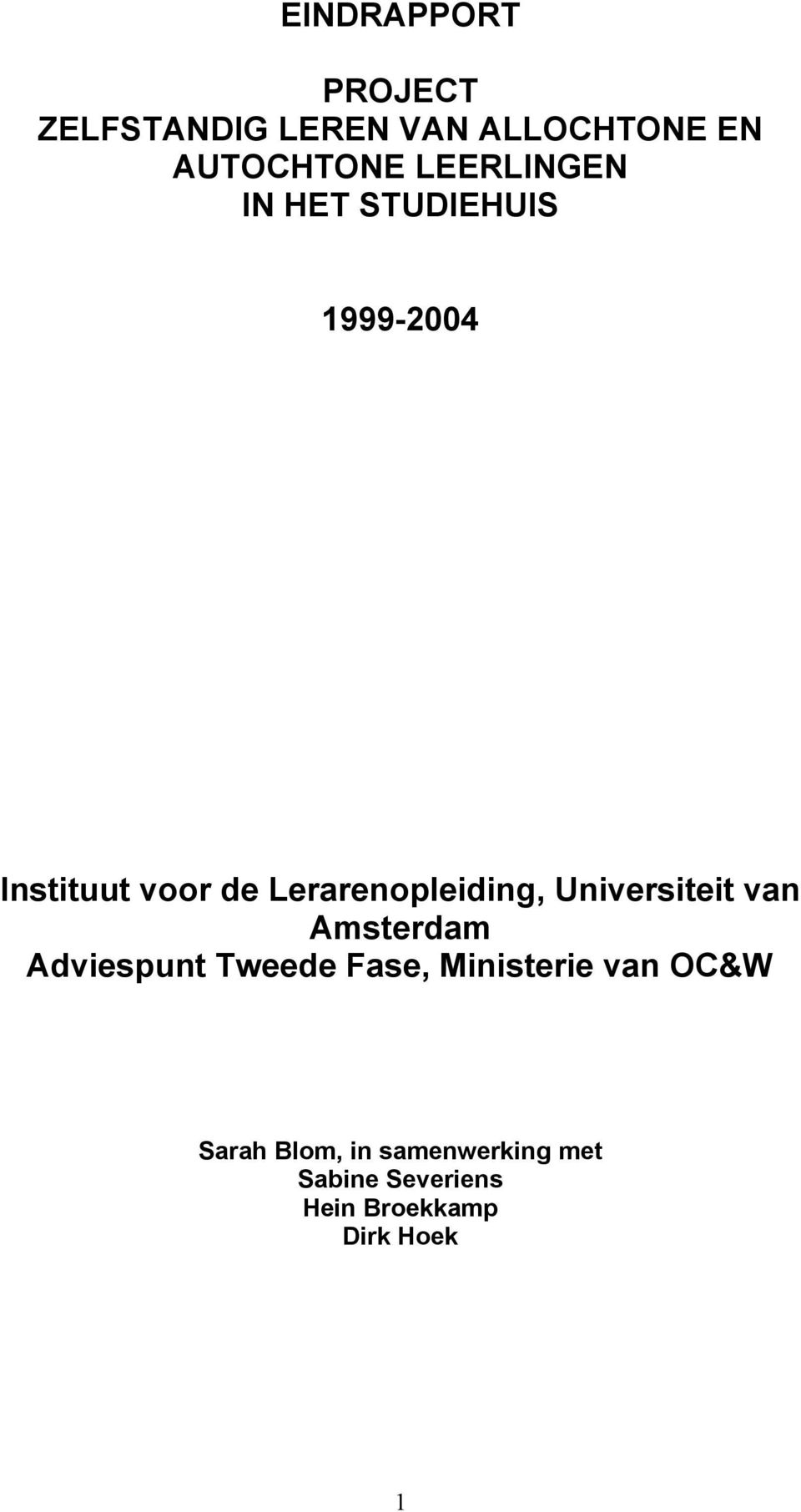 Lerarenopleiding, Universiteit van Amsterdam Adviespunt Tweede Fase,