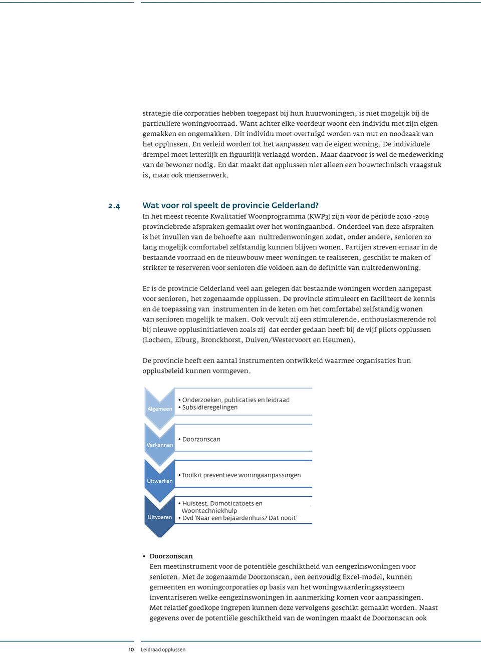 En verleid worden tot het aanpassen van de eigen woning. De individuele drempel moet letterlijk en figuurlijk verlaagd worden. Maar daarvoor is wel de medewerking van de bewoner nodig.