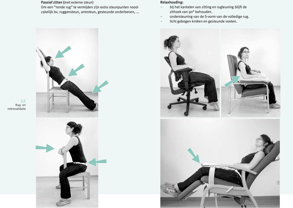 .. Relaxhouding: - bij het kantelen van zitting en rugleuning blijft de zithoek van 90