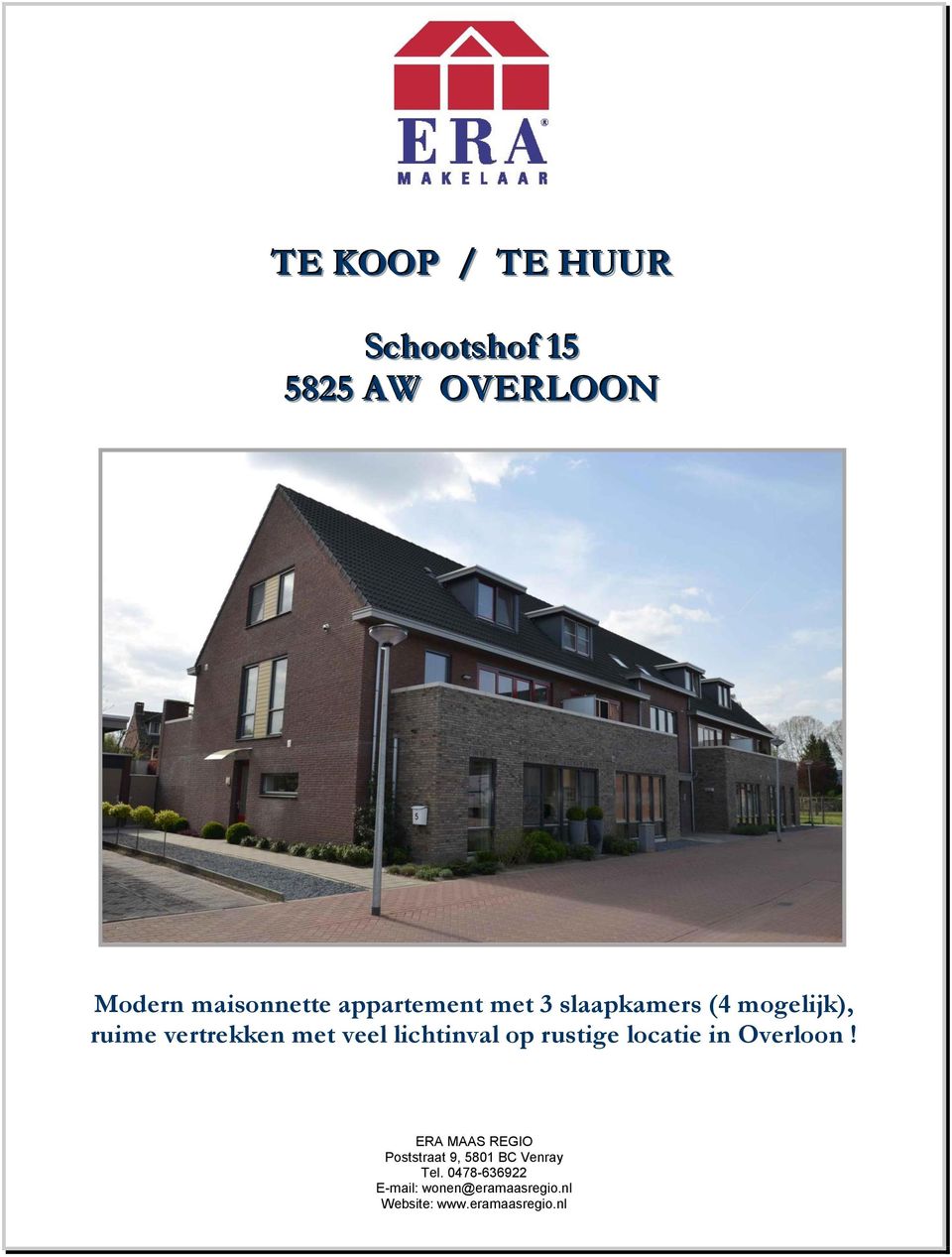 lichtinval op rustige locatie in Overloon!