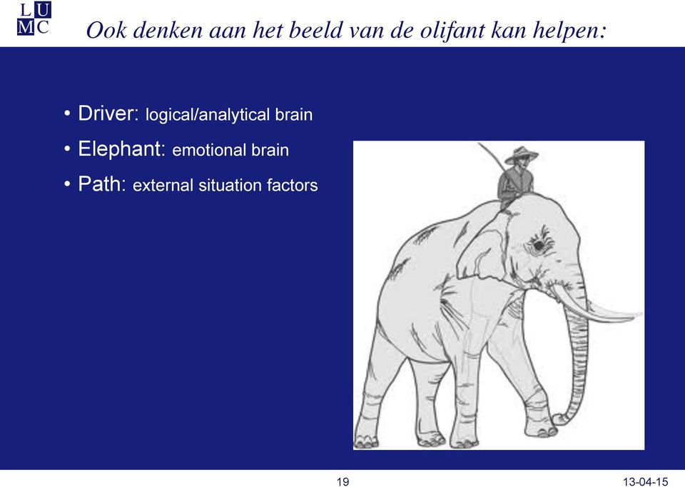 logical/analytical brain Elephant: