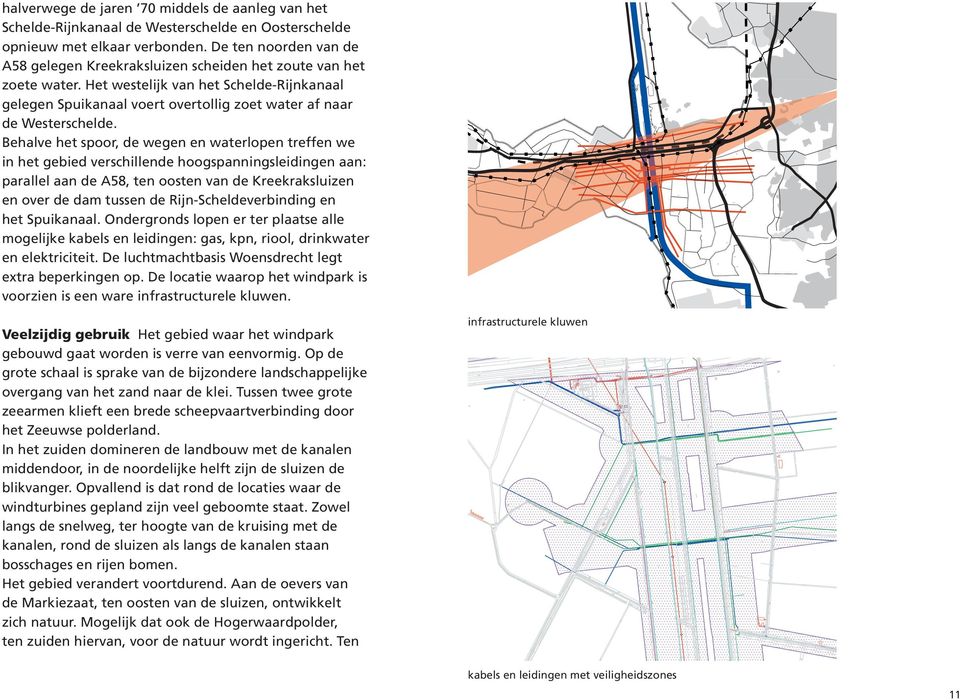 Het westelijk van het Schelde-Rijnkanaal gelegen Spuikanaal voert overtollig zoet water af naar de Westerschelde.