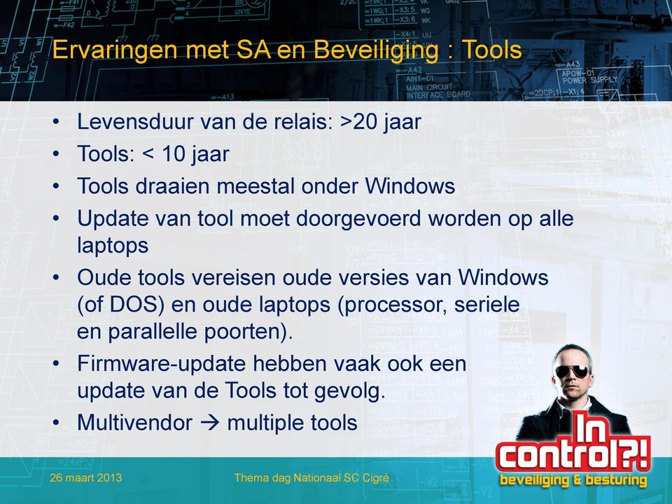 vereisen oude versies van Windows (of DOS) en oude laptops (processor, seriele en parallelle