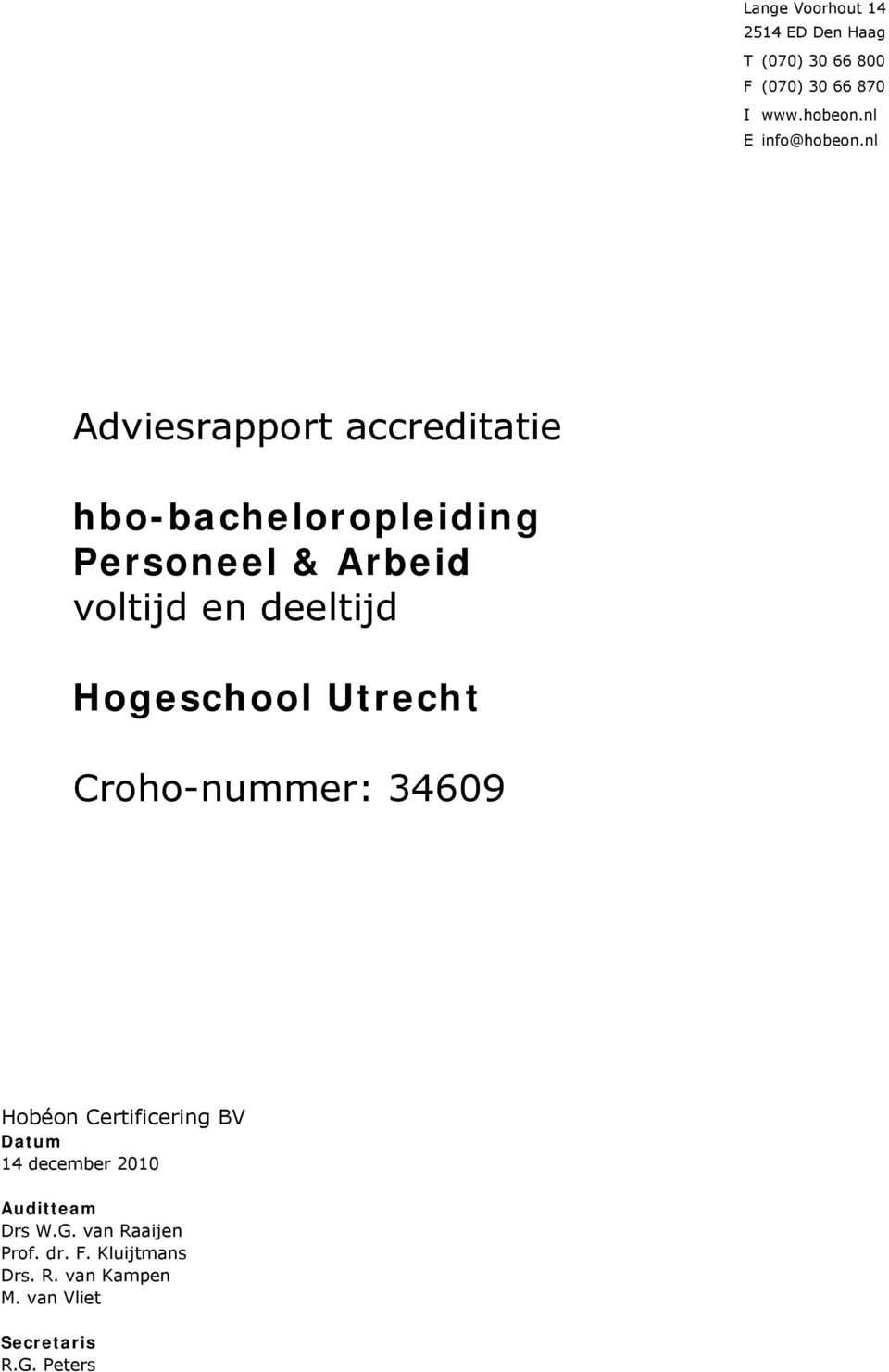 nl Adviesrapport accreditatie hbo-bacheloropleiding Personeel & Arbeid voltijd en deeltijd
