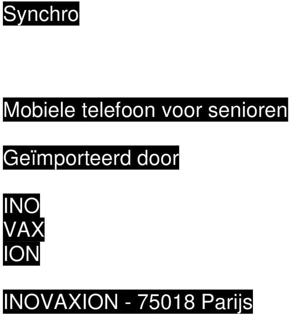 Geïmporteerd door INO