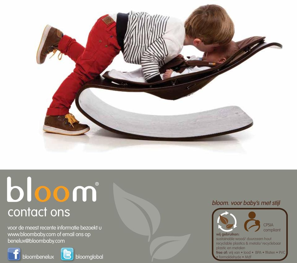 voor baby s met stijl wij gebruiken: sustainable wood/ duurzaam hout recyclable