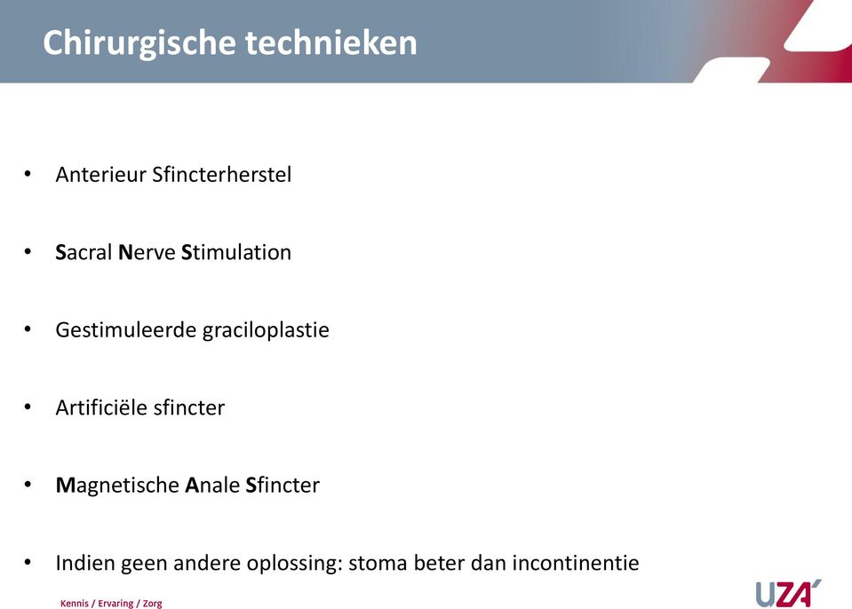 graciloplastie Artificiële sfincter Magnetische