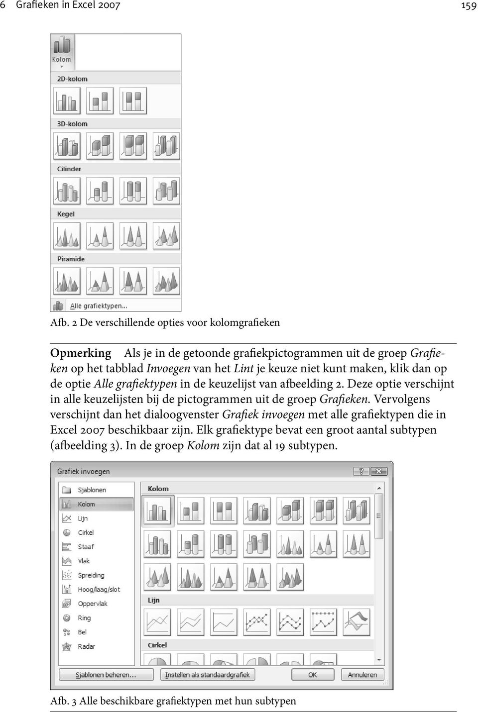 keuze niet kunt maken, klik dan op de optie Alle grafiektypen in de keuzelijst van afbeelding 2.