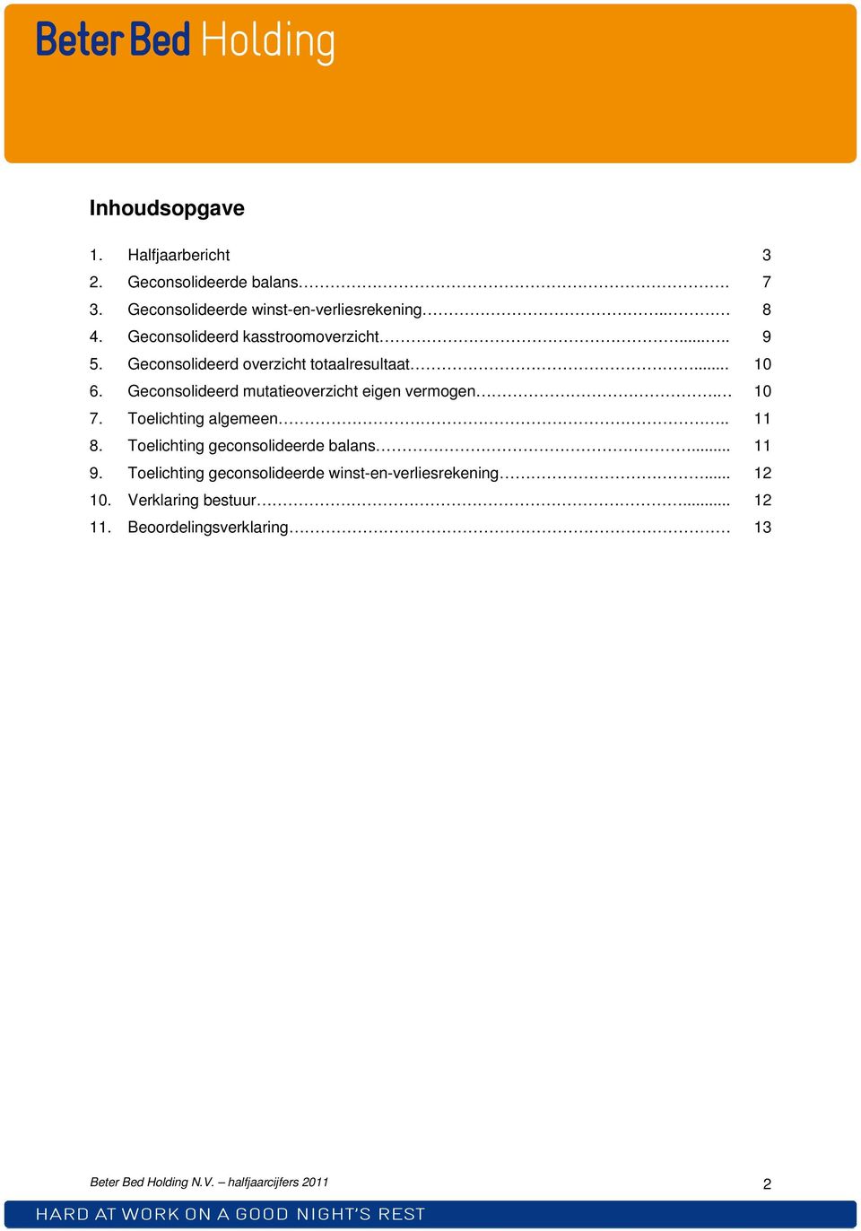 Geconsolideerd mutatieoverzicht eigen vermogen. 10 7. Toelichting algemeen.. 11 8. Toelichting geconsolideerde balans... 11 9.