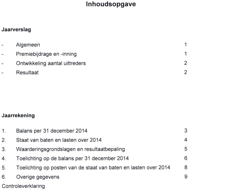 Waarderingsgrondslagen en resultaatbepaling 5 4. Toelichting op de balans per 31 december 2014 6 5.