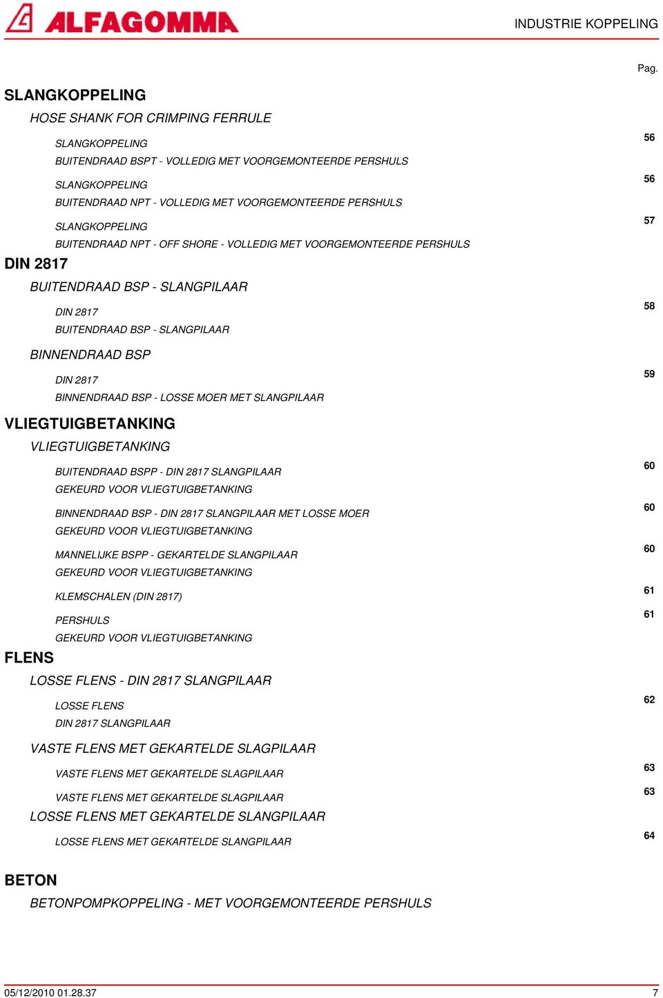 MOER MET PILAAR 59 VLIEGTUIGBETANKING VLIEGTUIGBETANKING BUITENDRAAD BSPP - DIN 2817 PILAAR GEKEURD VOOR VLIEGTUIGBETANKING BINNENDRAAD BSP - DIN 2817 PILAAR MET LOSSE MOER GEKEURD VOOR