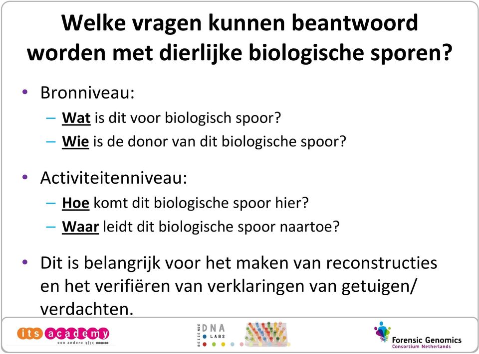 Activiteitenniveau: Hoe komt dit biologische spoor hier?