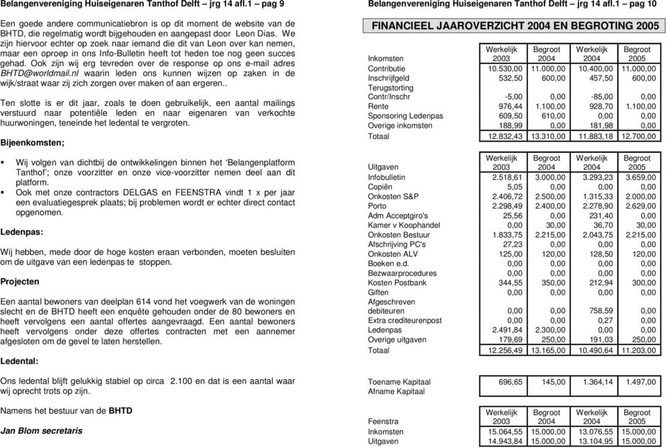 We zijn hiervoor echter op zoek naar iemand die dit van Leon over kan nemen, maar een oproep in ons Info-Bulletin heeft tot heden toe nog geen succes gehad.