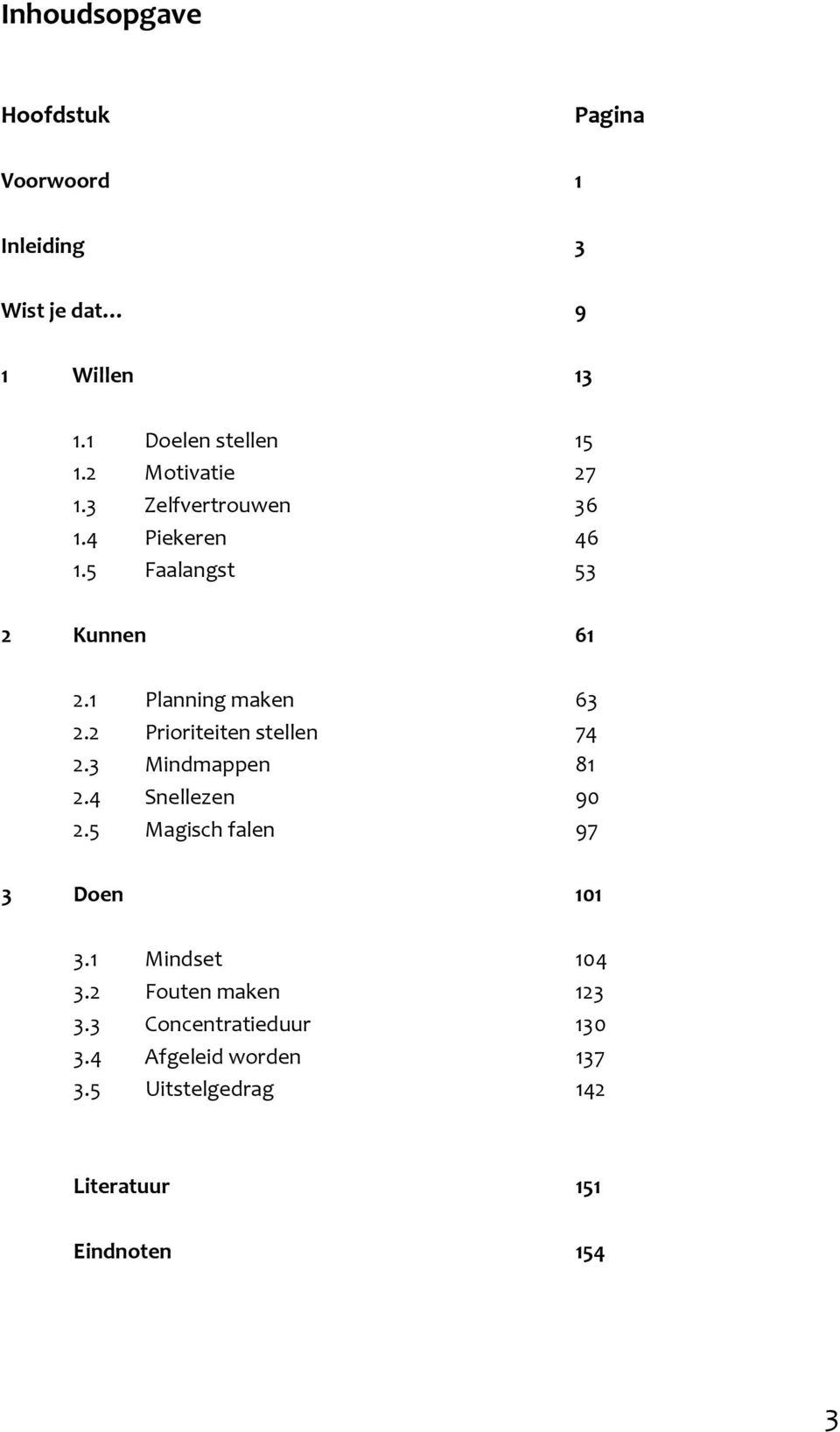 2 Prioriteiten stellen 74 2.3 Mindmappen 81 2.4 Snellezen 90 2.5 Magisch falen 97 3 Doen 101 3.1 Mindset 104 3.