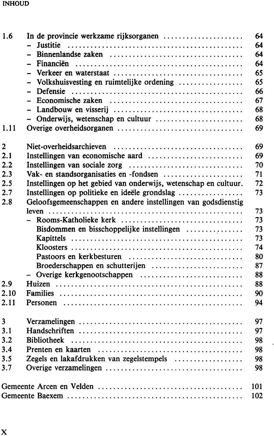 Landbouw en visserij 68 Onderwijs, wetenschap en cultuur 68 1.11 Overige overheidsorganen 69 2 Niet-overheidsarchieven 69 2.1 Instellingen van economische aard 69 2.