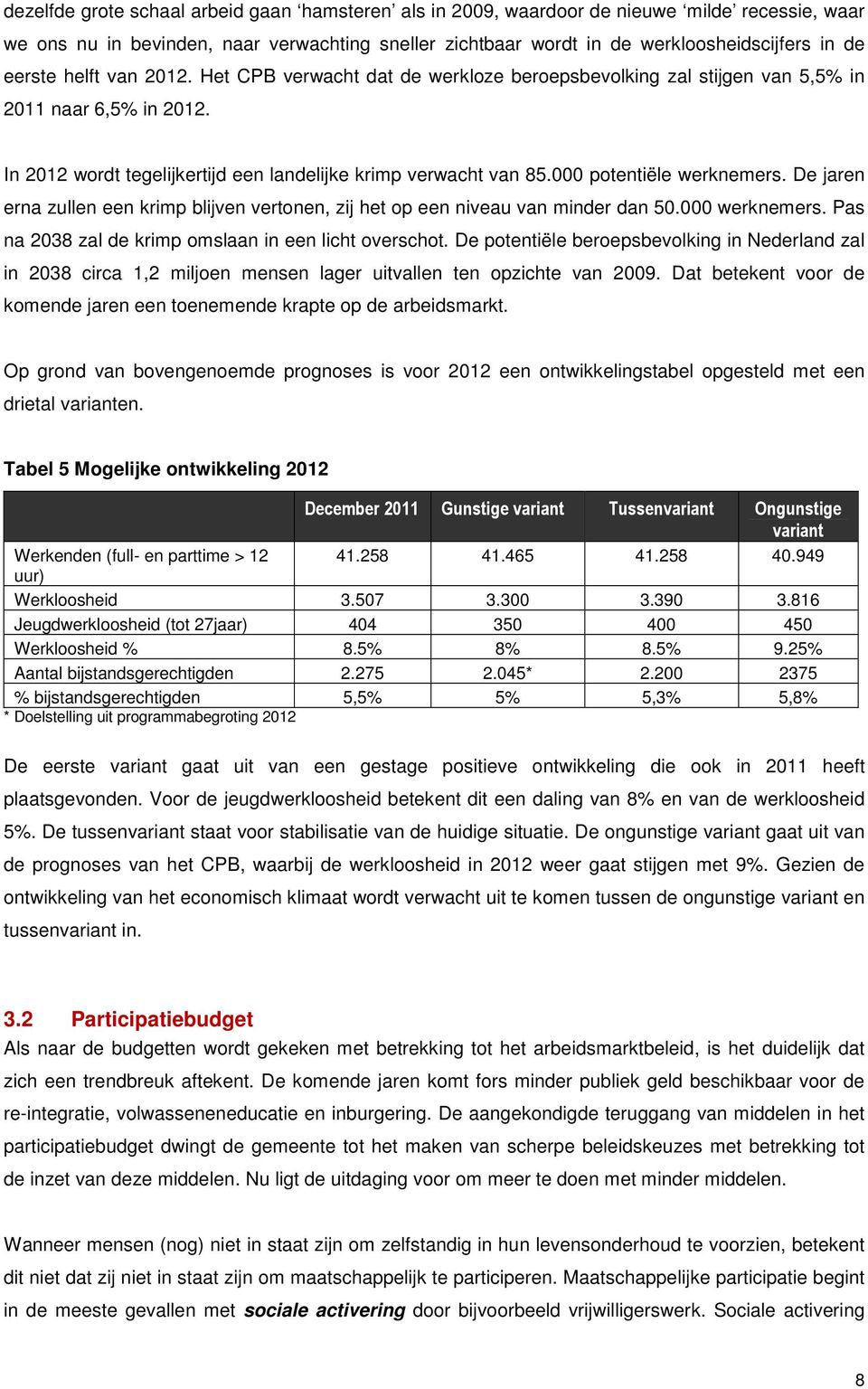 000 potentiële werknemers. De jaren erna zullen een krimp blijven vertonen, zij het op een niveau van minder dan 50.000 werknemers. Pas na 2038 zal de krimp omslaan in een licht overschot.