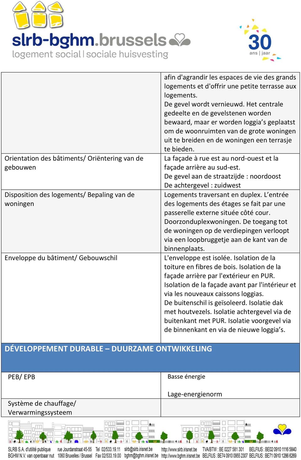 Het centrale gedeelte en de gevelstenen worden bewaard, maar er worden loggia s geplaatst om de woonruimten van de grote woningen uit te breiden en de woningen een terrasje te bieden.