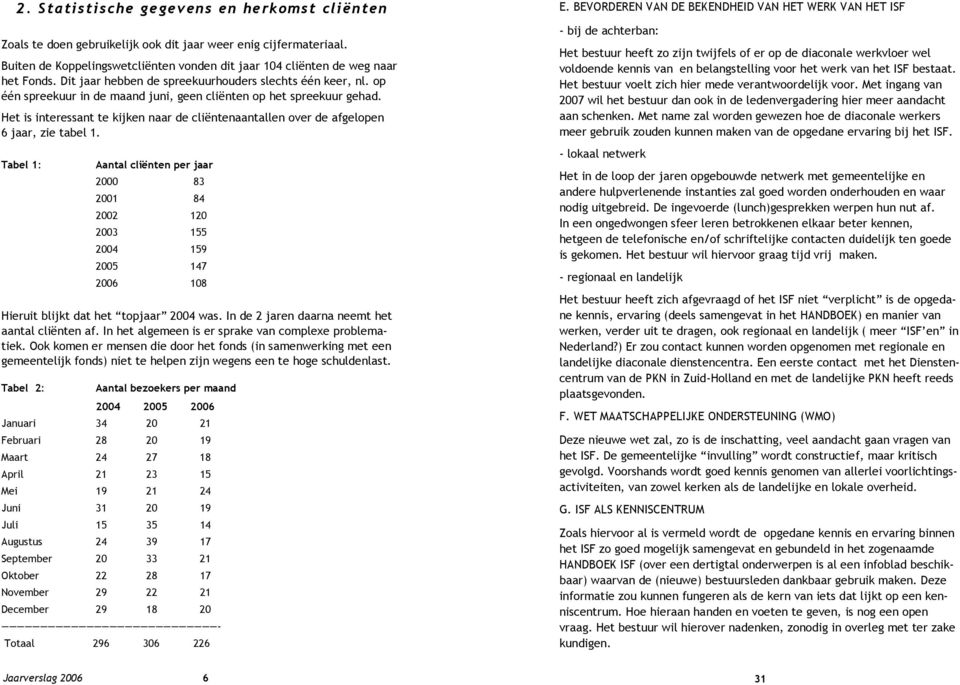 Het is interessant te kijken naar de cliëntenaantallen over de afgelopen 6 jaar, zie tabel 1.