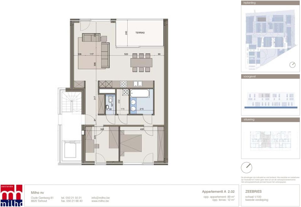 appartement: 89 m²