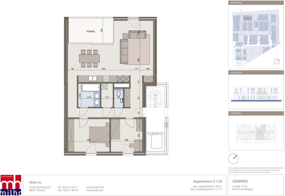 appartement: 89 m²