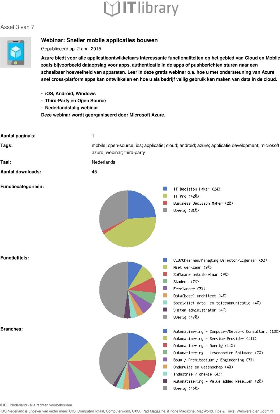 - ios, Android, Windows - Third-Party en Open Source - talig webinar Deze webinar wordt georganiseerd door Microsoft Azure.