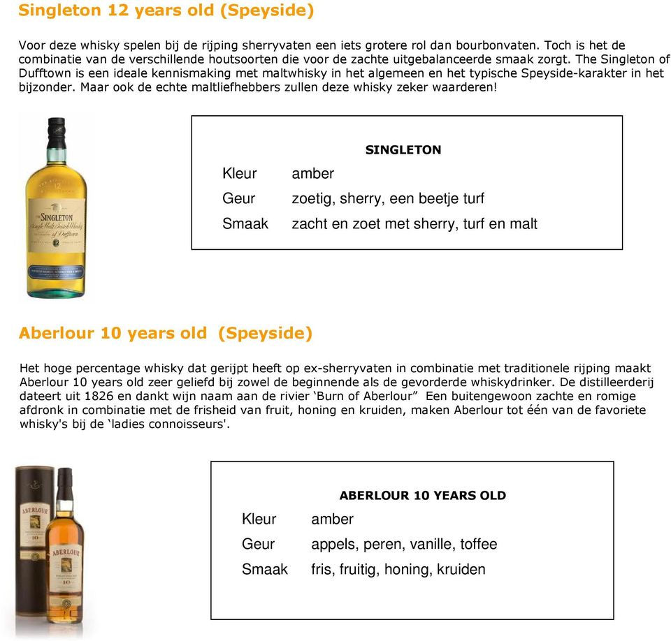 The Singleton of Dufftown is een ideale kennismaking met maltwhisky in het algemeen en het typische Speyside-karakter in het bijzonder.