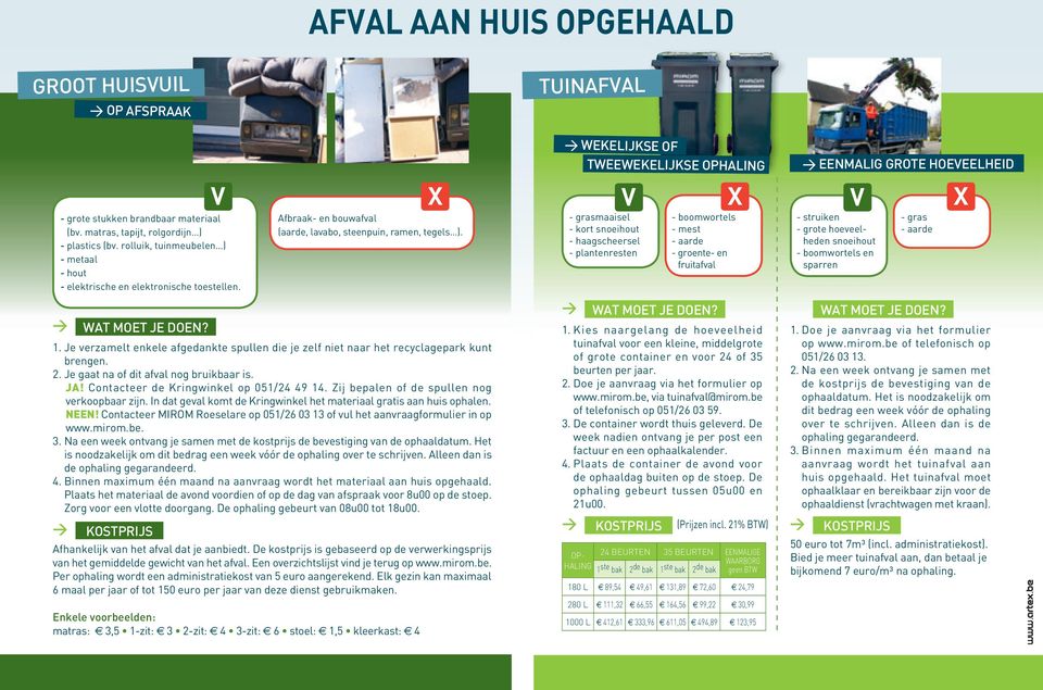 2. Je gaat na of dit afval nog bruikbaar is. JA! Contacteer de Kringwinkel op 051/24 49 14. Zij bepalen of de spullen nog verkoopbaar zijn.