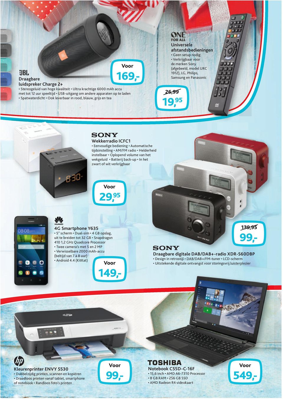 ICFC1 Eenvoudige bediening Automatische tijdsinstelling A/F radio Helderheid instelbaar Oplopend volume van het wekgeluid Batterij back-up In het zwart of wit verkrijgbaar 29,95 139,95 4G Smartphone