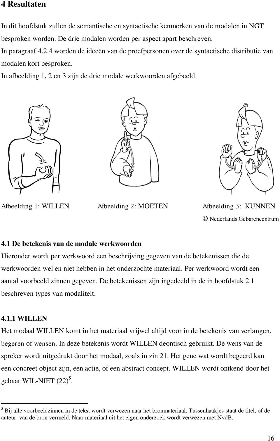 Afbeelding 1: WILLEN Afbeelding 2: MOETEN Afbeelding 3: KUNNEN Nederlands Gebarencentrum 4.