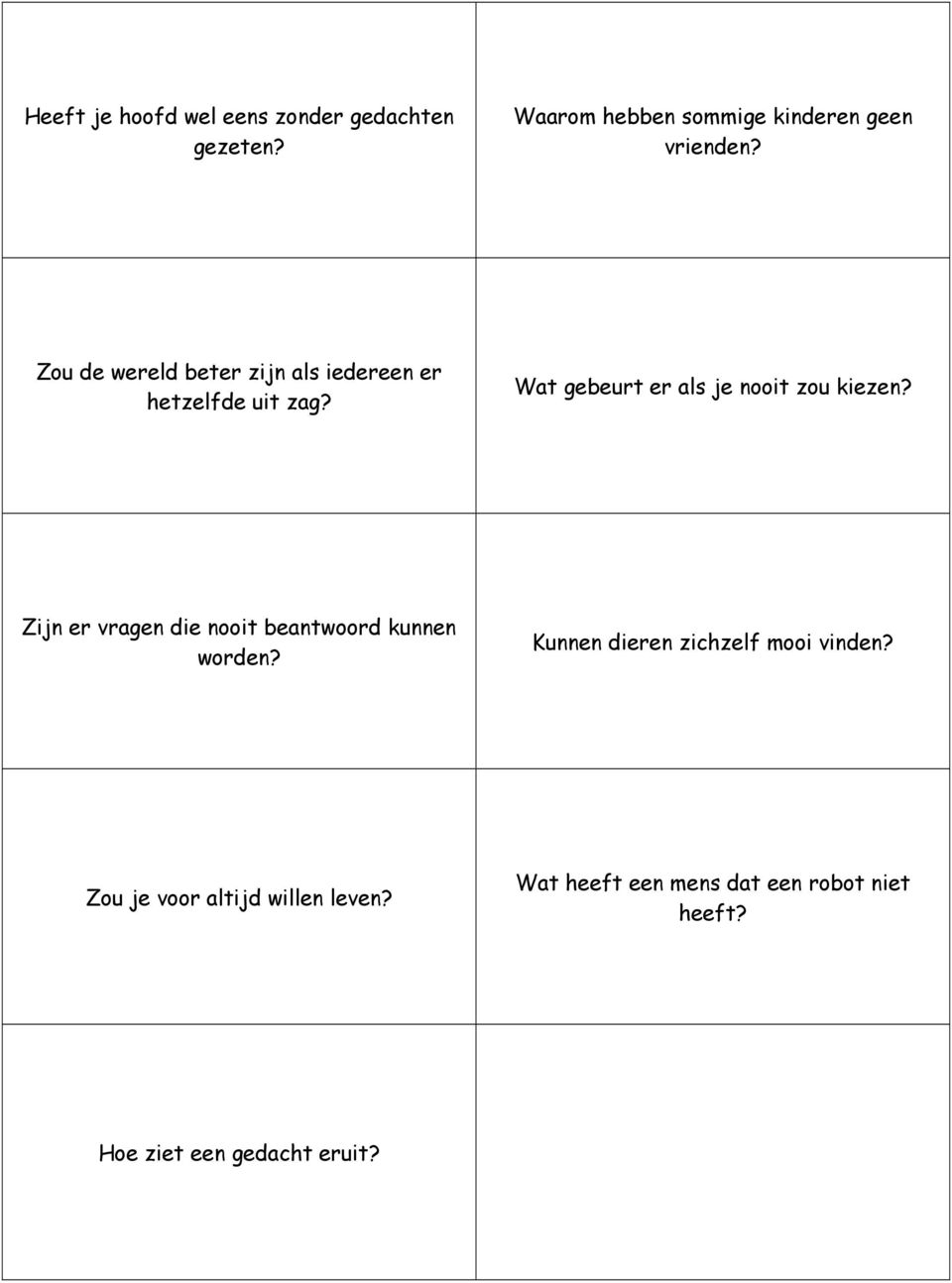 Wat gebeurt er als je nooit zou kiezen? Zijn er vragen die nooit beantwoord kunnen worden?