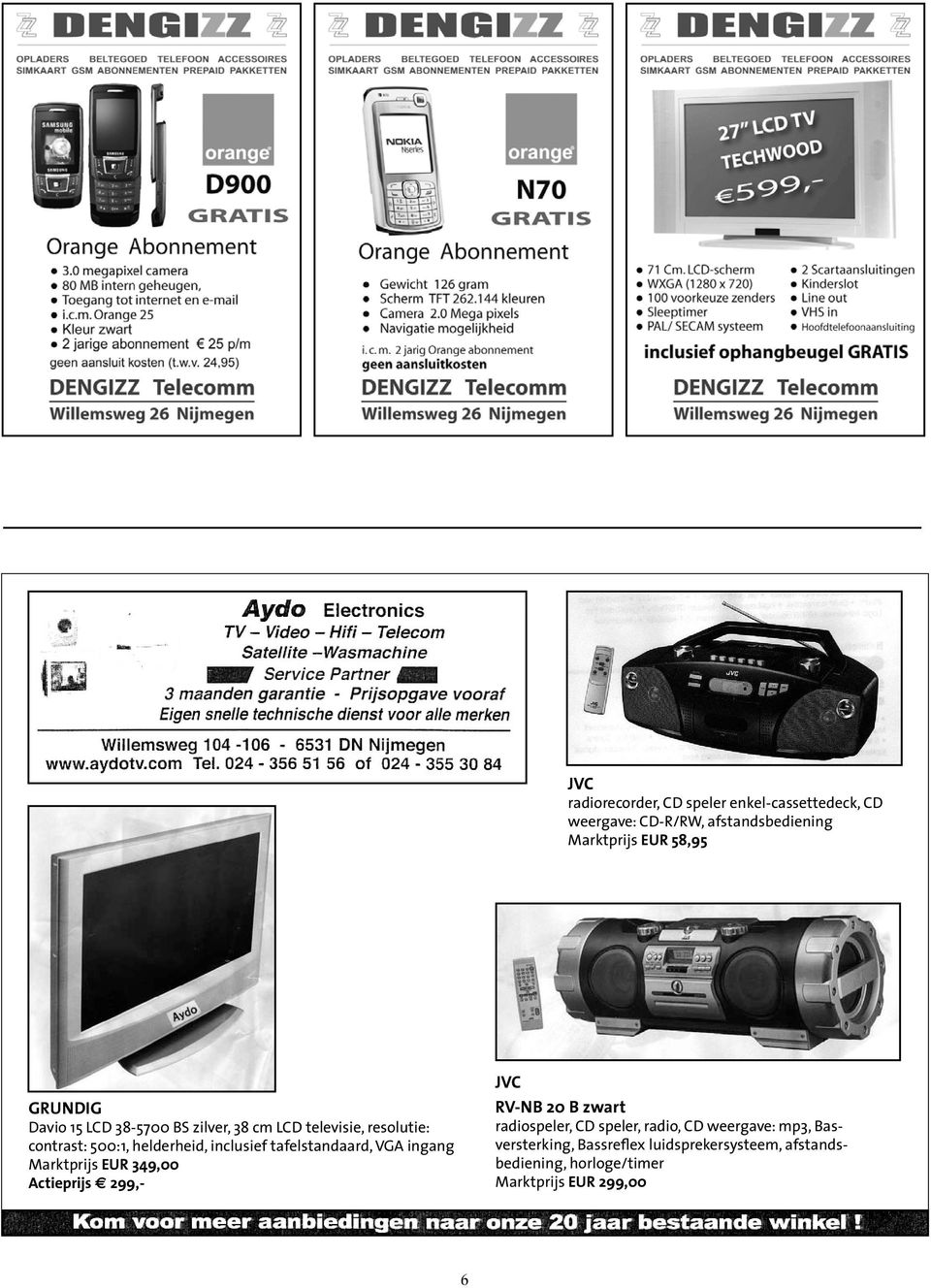 tafelstandaard, VGA ingang Marktprijs EUR 349,00 Actieprijs 299,- JVC RV-NB 20 B zwart radiospeler, CD speler,