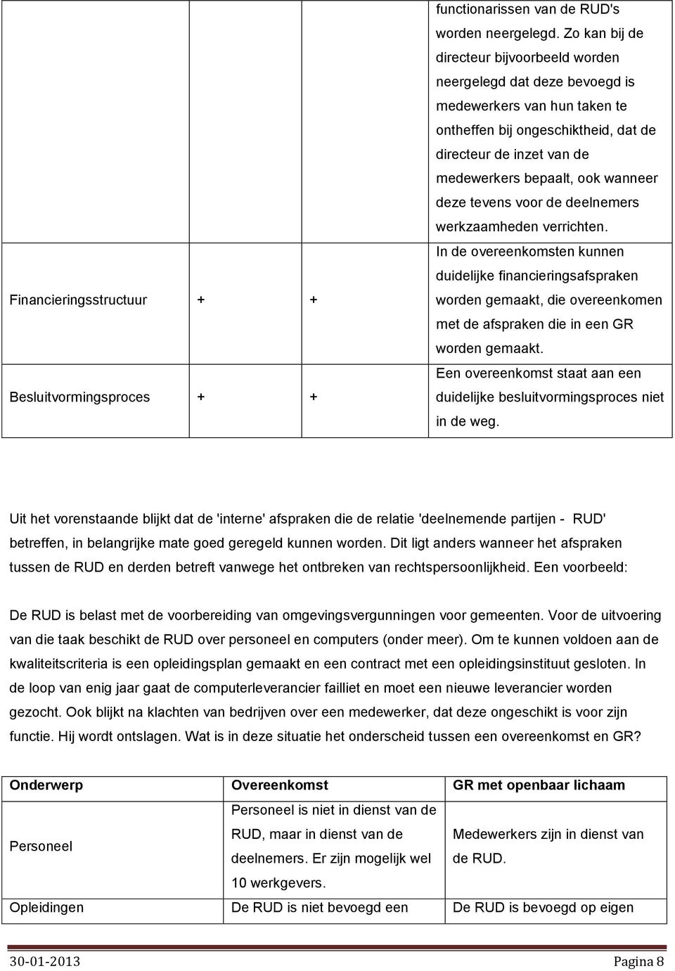 deze tevens voor de deelnemers werkzaamheden verrichten. In de overeenkomsten kunnen duidelijke financieringsafspraken worden gemaakt, die overeenkomen met de afspraken die in een GR worden gemaakt.