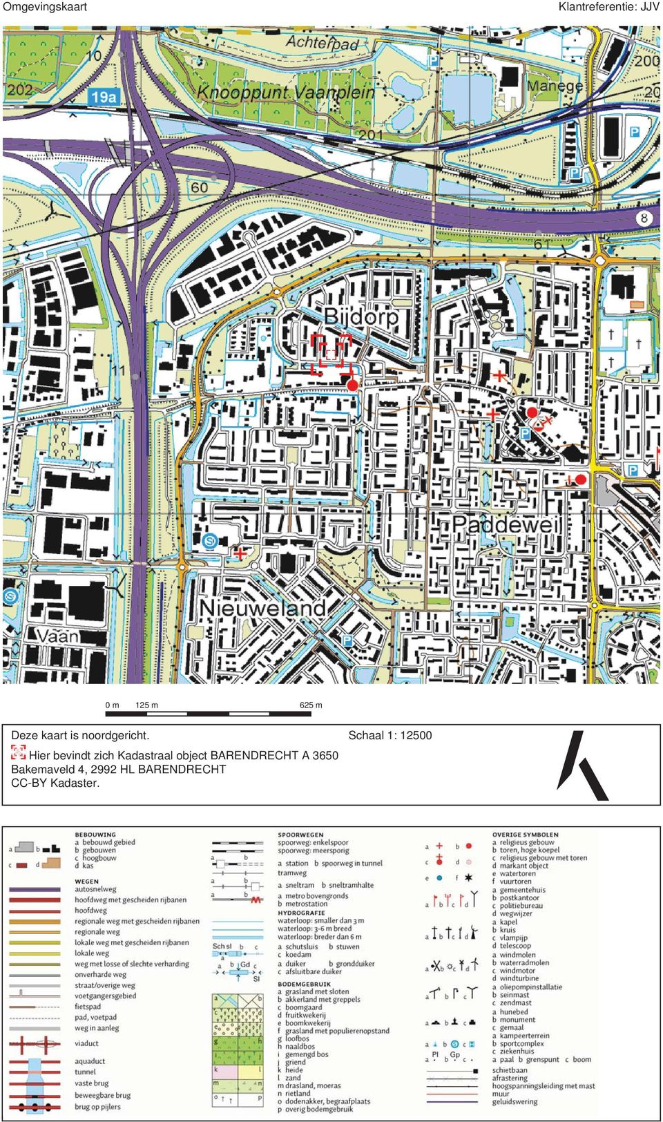 Schaal 1: 12500 Hier bevindt zich Kadastraal