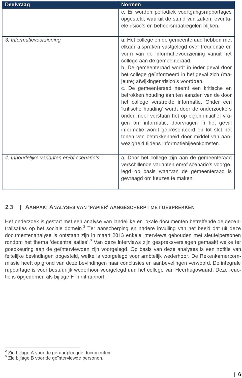 De gemeenteraad wordt in ieder geval door het college geïnformeerd in het geval zich (majeure) afwijkingen/risico s voordoen. c. De gemeenteraad neemt een kritische en betrokken houding aan ten aanzien van de door het college verstrekte informatie.